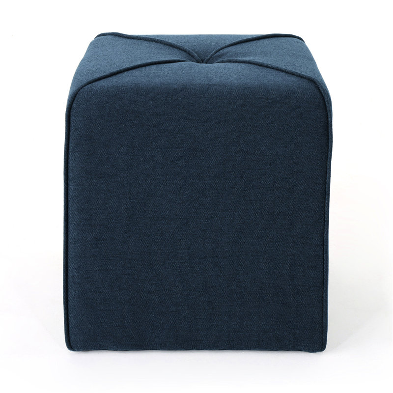 Carré en bleu marine - siège supplémentaire en tissu et repose-pieds pour vous 17 po x 16,5 po sans assemblage requis avec une housse bleue