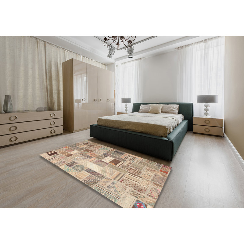Tapis beige contemporain, Rectangle 5 pi x 7 pi