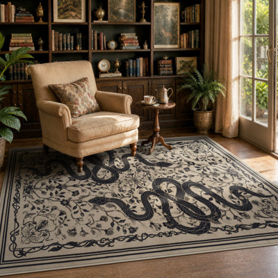 Tapis beige doux antidérapant Palos Vintage