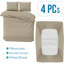 Onorino Luxury 4-Piece Dyed Duvet Set with Pillowcases or Fitted sheet (4 in 1)-2063012533-2063012522