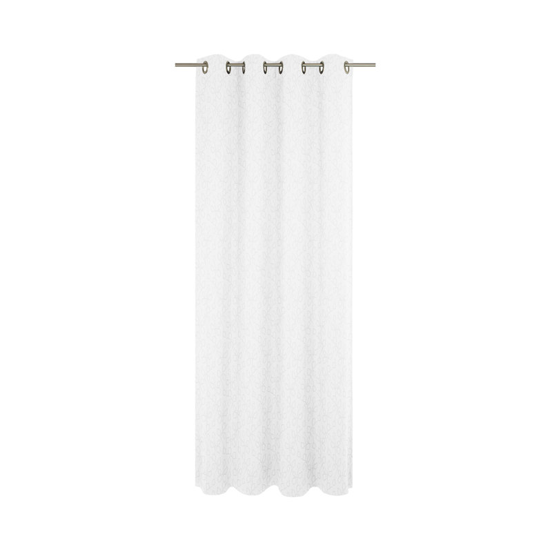 Valeriani Room Darkening Single Curtain Panel, 175cm H x 132cm W, White