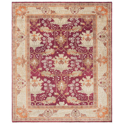 Oushak Oriental Hand-Knotted Wool Red Area Rug