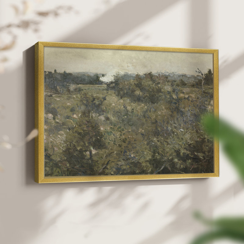 Paysages rétro-DCXLI - reproduction encadrée, H 11 po x l 14 po, Or