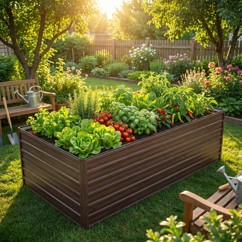 Lit de jardin surélevé, 25" H x 86.3" W x 44.1" D, Brown