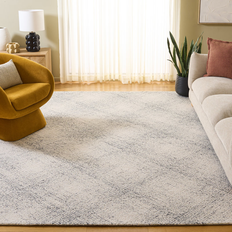 Abstract Hand Tufted Wool Abstract Rug, Rectangle 8' x 10'