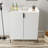 White 2-Door Wine Bar Cabinet with Wine Rack, Adjustable Shelf and Soft-Closing Hinges, Modern Buffet Sideboard