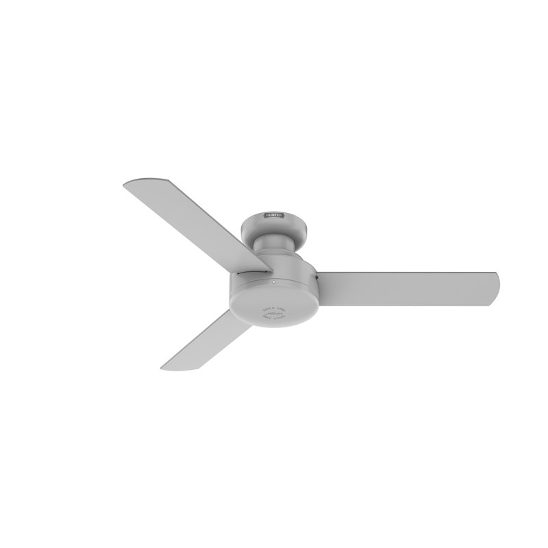 Presto 52" 3 - Blade Modern Low Profile Indoor Ceiling Fan with Wall Control, Dove Gray