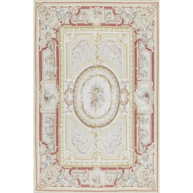 Aubusson Renaissance Wool Oriental Indoor Rug, Rectangle 6' x 9'