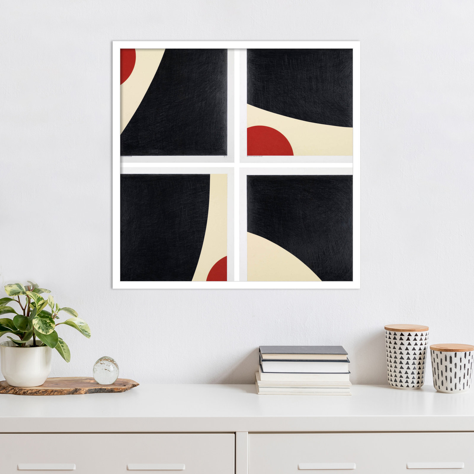 Dawna "Does My Bum Look Big in This?" Print, 25" H x 25" W, White Framed