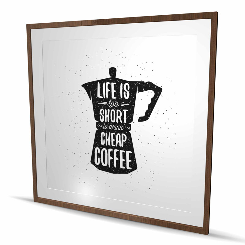 Life and Coffee - Black Kitchen, H 48 po x l 48 po, Brun