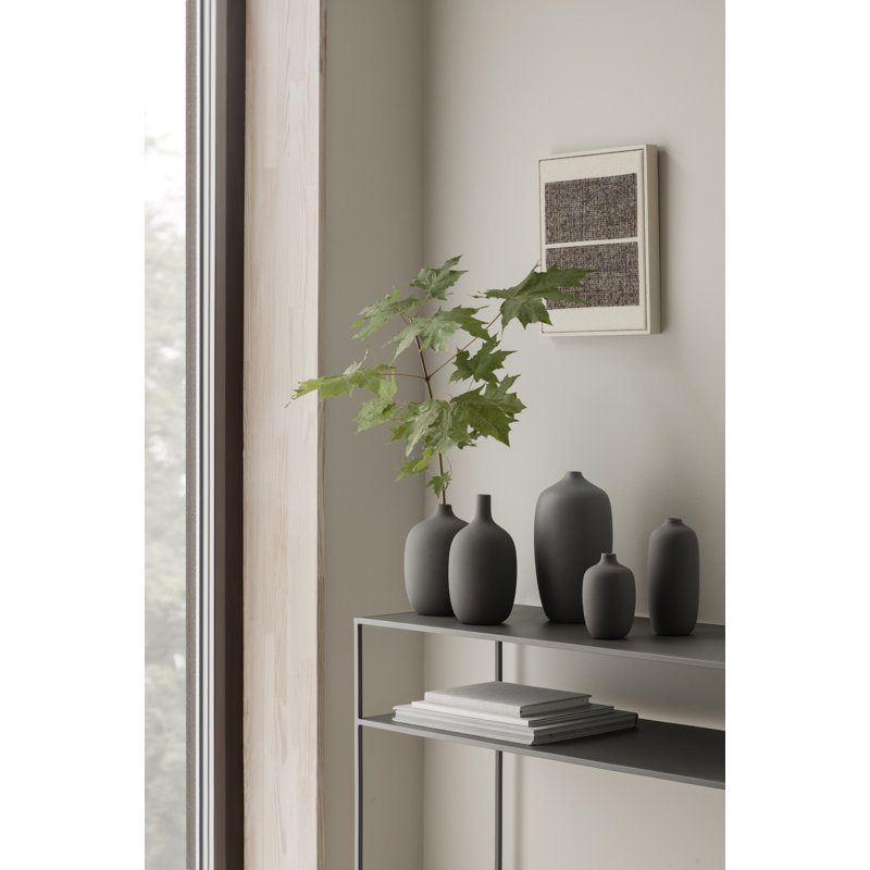CEOLA Ceramic Table Vase 10'', 5.1" H x 3.2" W x 3.2" D, Satellite Taupe