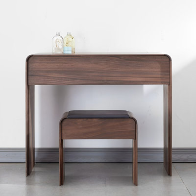 Nordic style clamshell black walnut dresser