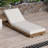 Branky Patio Acacia Wood Chaise Lounge With Cushion & Adjustable Backrest-1497590824