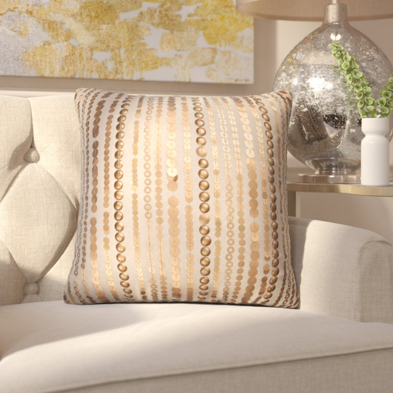 Striped Feather Throw Pillow