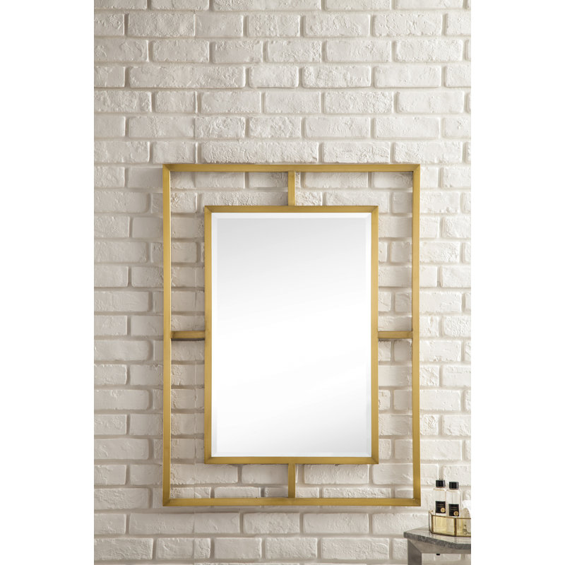 Boston Rectangle Stainless Steel Wall Mirror, Radiant Gold