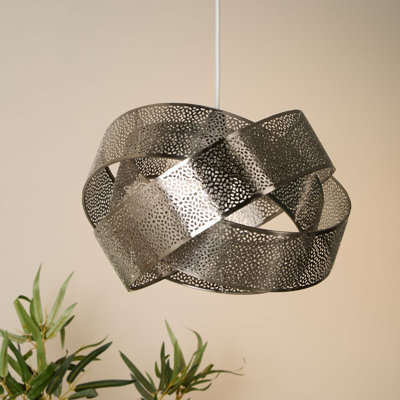 230cm H Steel Round Pendant Shade ( Uno ) in Grey