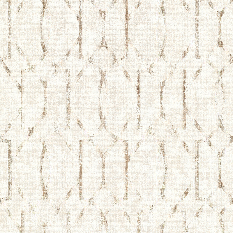Rouleau de papier peint L 33 pi x l 20,9 po Trellis de Cristal, Blanc cassé