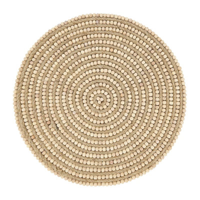 Dagur Wood Beads, Polyester No Pattern Round