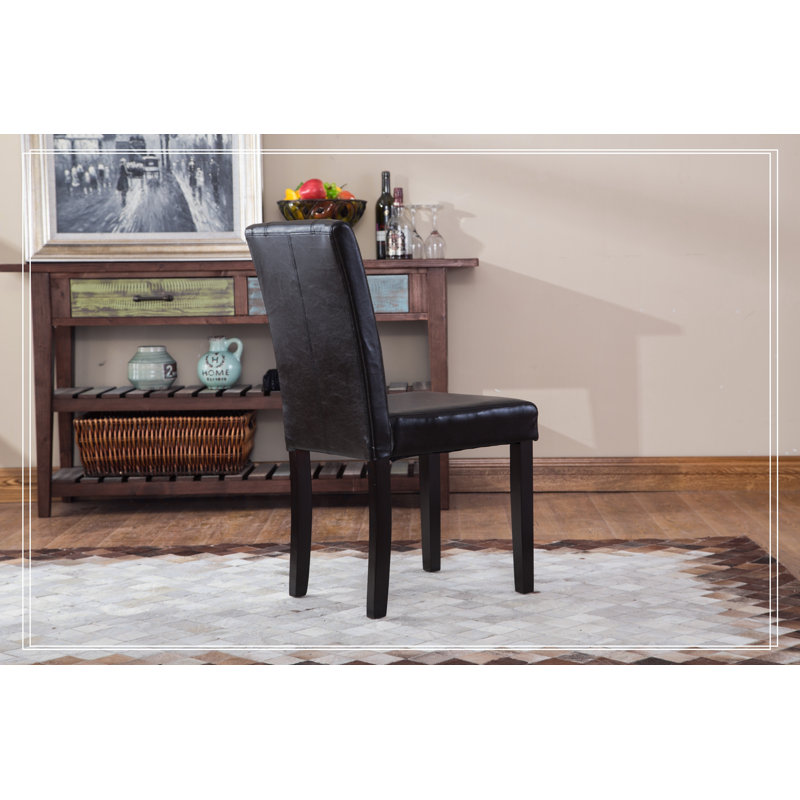 Chaise Parson Style Style, Similicuir noir
