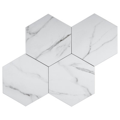 Carrelage mural en porcelaine mat 7,7 po x 8,9 po Elegance Hexagon