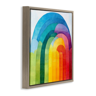 Vibrant Rainbow Arch Abstraction Floating Frame, design by Creative Studio