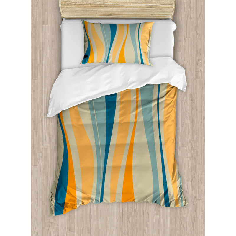 Modern & Contemporary Polyester Abstract Duvet Cover, Twin Duvet Cover + 1 Sham, Vintage