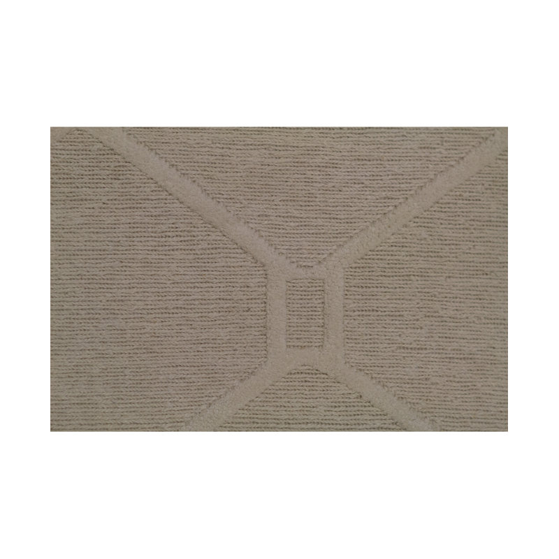 Cotton Geometric Area Rug in Ivory, 8'1" x 9'10"