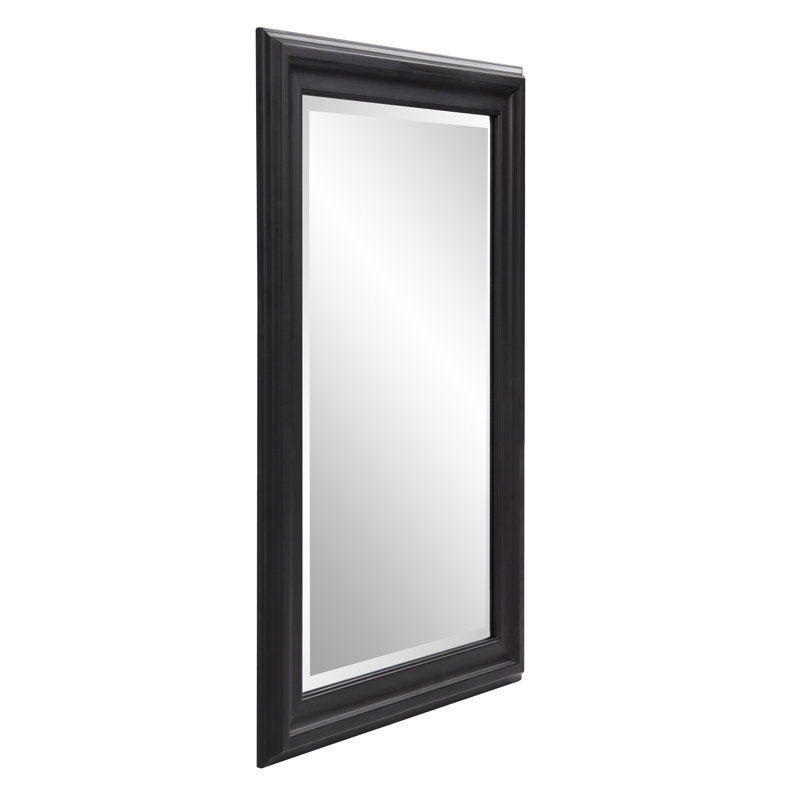 Mora Solid Wood Rectangle Mirror, Black