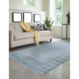 Stylish and Durable Modern Hand Knotted Lori Baft Wool Solid Indoor Grey Rectangle Area Rugs