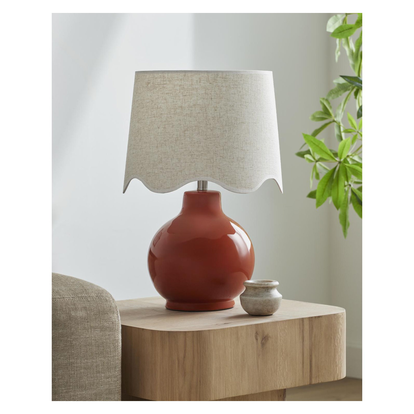 Maura Accent Table Lamp, Beige, Orange, 22"H x 15"W x 15"D