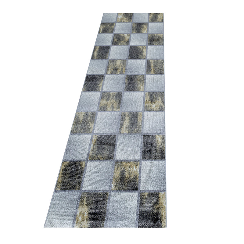 Laymon Geometric and Plaid Flatweave Area Rug, Rectangle 240 x 340cm