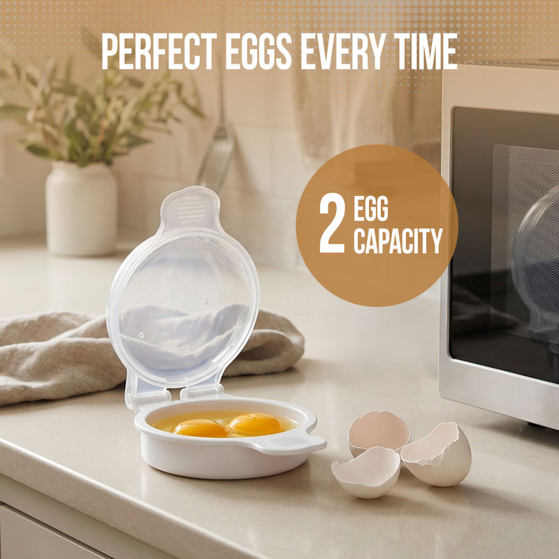 Microwave Egg Maker, a Healthy Breakfast Cooking Utensil - Kitchen Essentials, Easy to Make- Holds Up to Two Eggs and Cooks in 45 Seconds