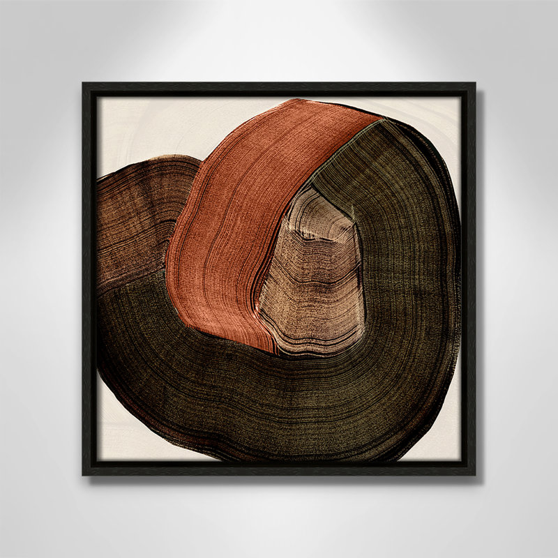 «Folded Earth II» par , Toile avec cadre, L 13,5 po x H 13,5 po, Flottant espresso