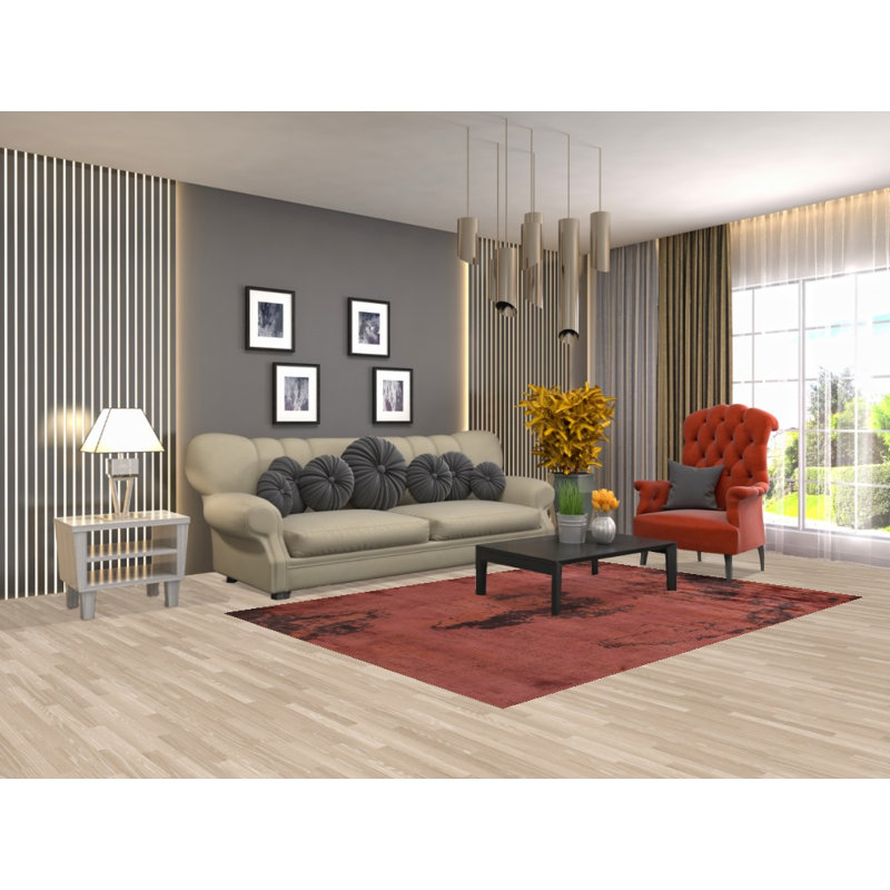 Tapis indien moderne en laine 5 x 8