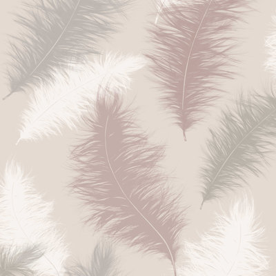 Papier peint plumes roses Sussurro