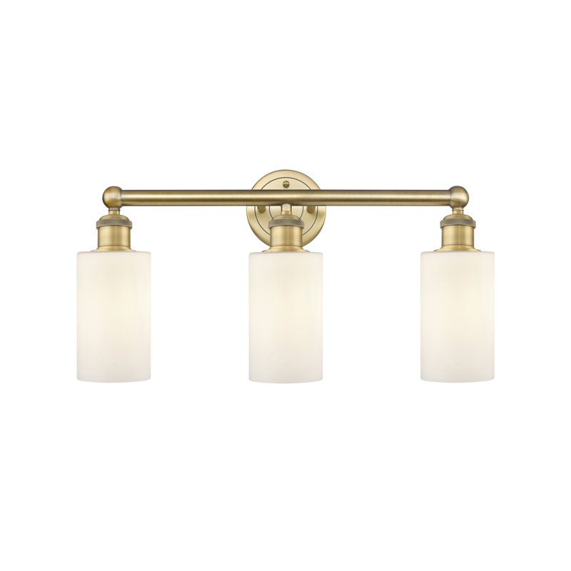 Caldello 3 - Light Dimmable Vanity Light, Matte White, Brushed Brass