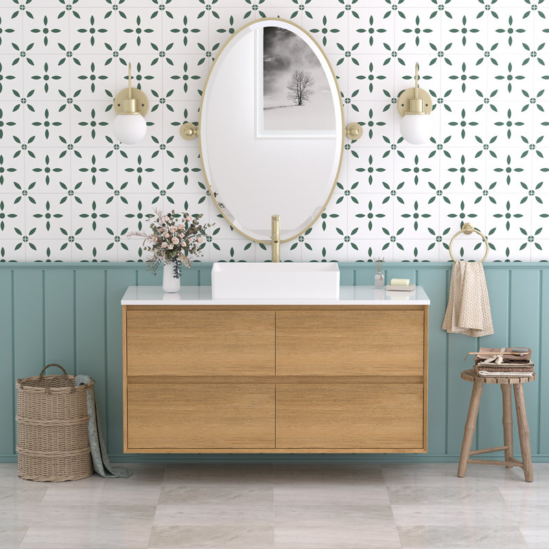 Meuble-lavabo flottant moderne simple 48 po Newark
