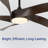Kappler 60-Inch Indoor/Outdoor Ceiling Fan with ABS Blades, Matte Black with Dark Brown Blades,6CCT Selectable LED, Whisper-Silence DC Motor, Remote (5-Blade)-882306570-882306571