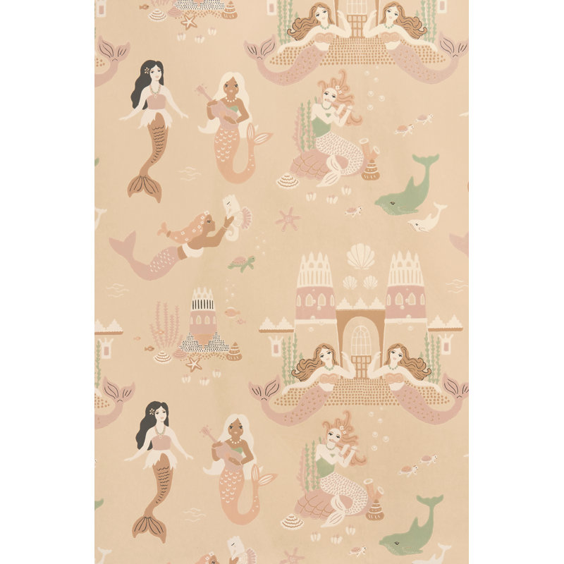 Papier peint récif sirène beige sable