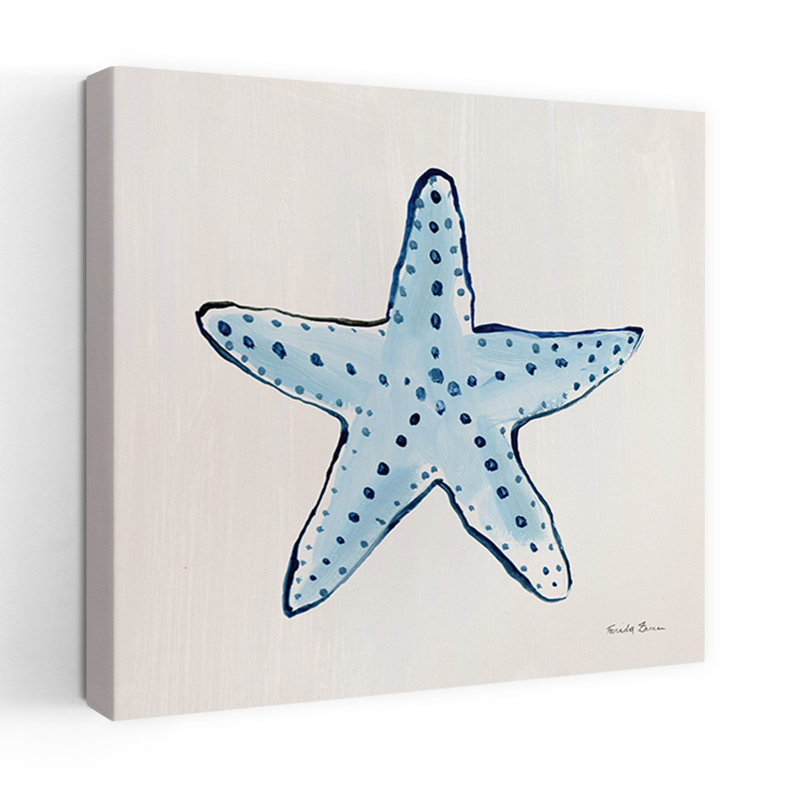 Contemporary Art Starfish Coastal Art by Farida Zaman - Wrapped Canvas Print, 91.44 cm H x 91.44 cm W