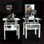 Ensemble de 2 tables basses carrées en verre trempé pour le salon, transparent / blanc, durable Élégant