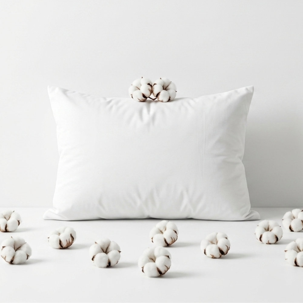 MHG Living Luxury Piped Edge Cotton Pillow With Hollowfibre Filling - Soft Comfort Bed Pillow - Pack of 1,2