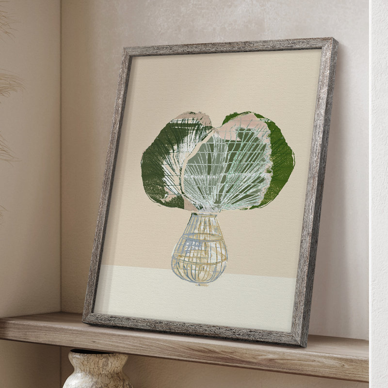 «Woven Tropical Leaf I», reproduction encadrée - bois massif, H 11 po x l 9 po