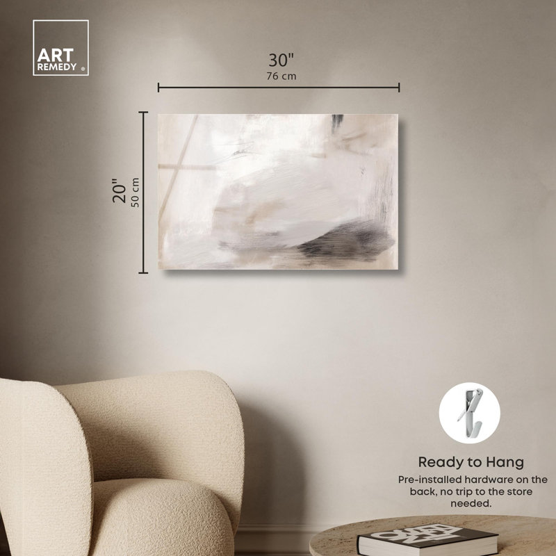 Impression sur toile «Timeless Marks III» par Art Remedy, H 20 po x l 30 po