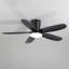 Ventilateur de plafond à profil bas de 42 pouces avec lumière et télécommande, montage encastré, petit ventilateur de plafond noir, réversible, à intensité variable, silencieux pour une utilisation intérieure / extérieure dans la chambre à coucher