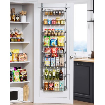 Over The Door Pantry Organizer, 8-Tier Pantry Door Organizers and Storage, Metal Hanging Spice Rack, Seasoning Organizer, Black