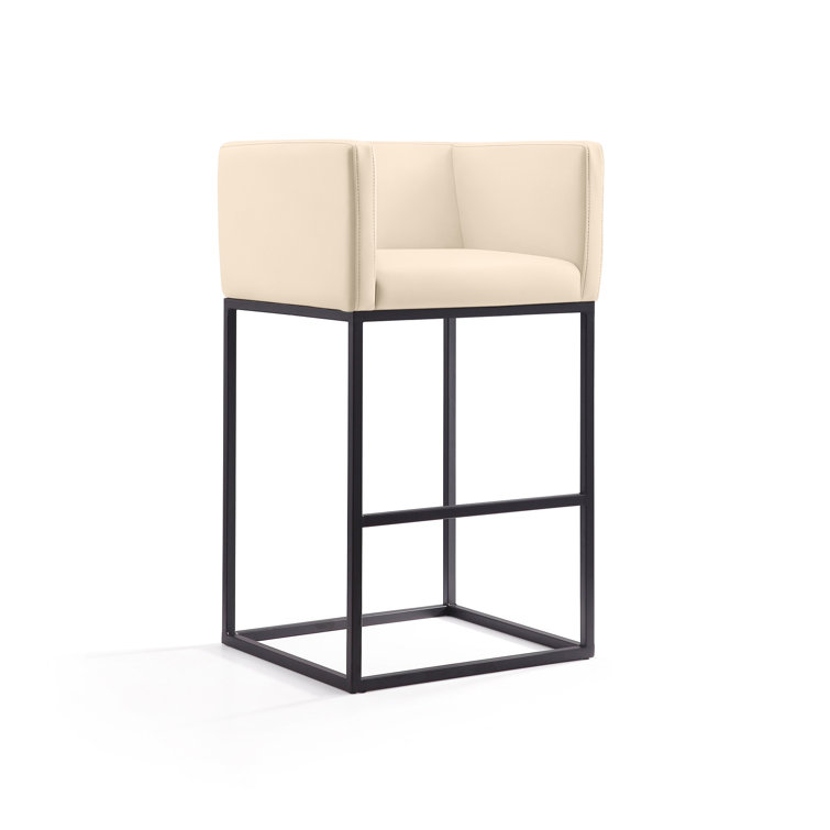 Upholstered Counter Stool with Metal Frame