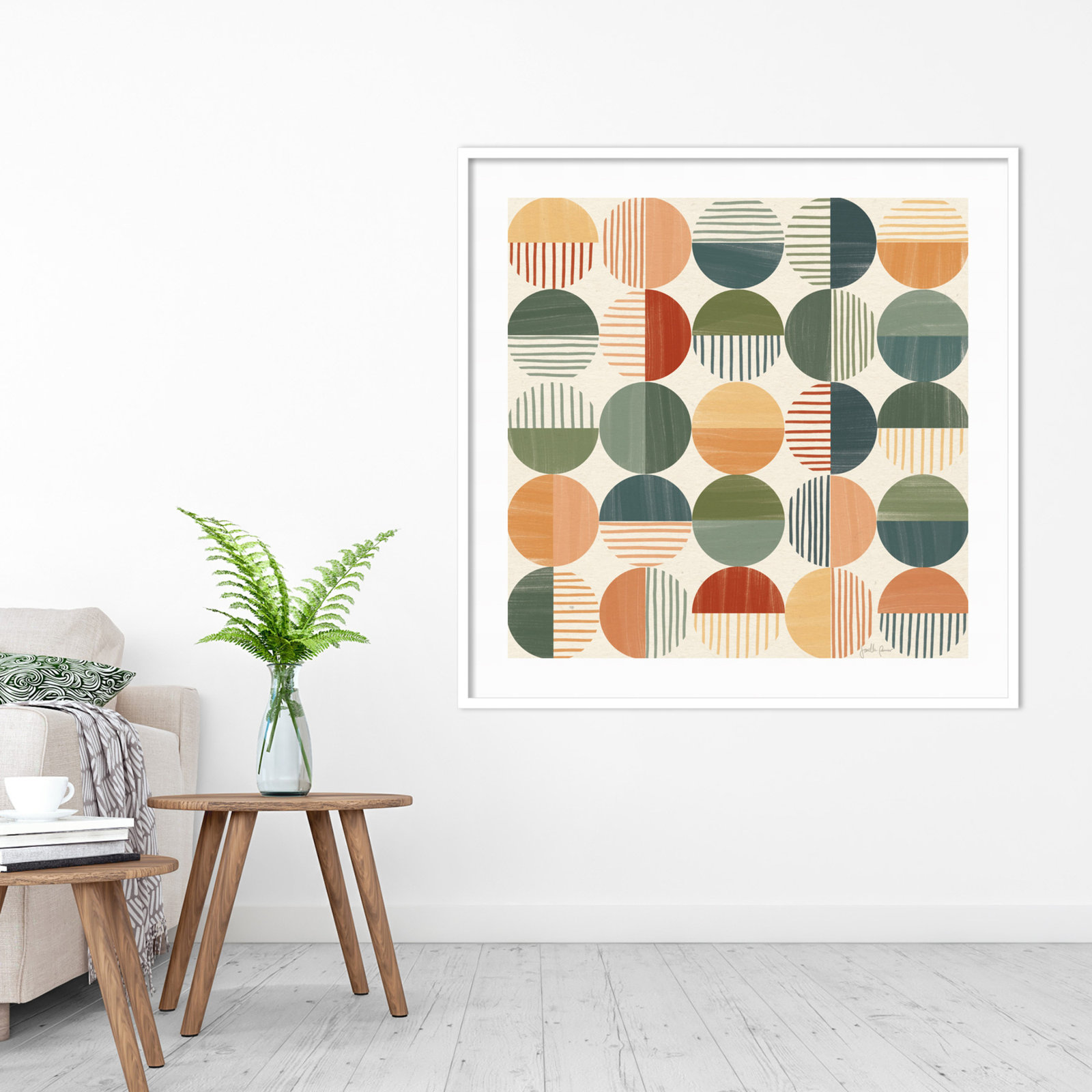 Born To Roam Pattern II, White, 41" H x 41" W x 1" D