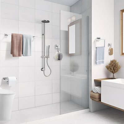 10-Piece Bathroom Hardware Set - Stainless Steel Towel Bar, Towel Ring, Toilet Paper Holder & Hooks - Wall Mounted Modern Square Design For Bathroom, Kitchen & More