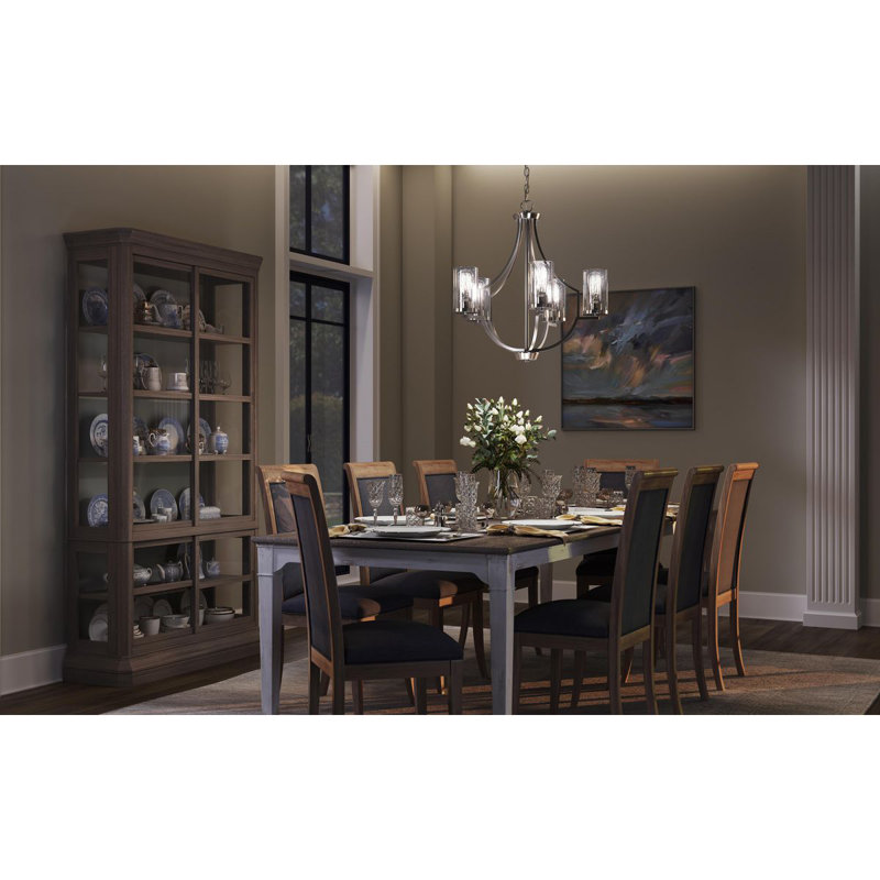 Rumaysa 5 - Light Dimmable Classic / Traditional Chandelier, Brushed Nickel